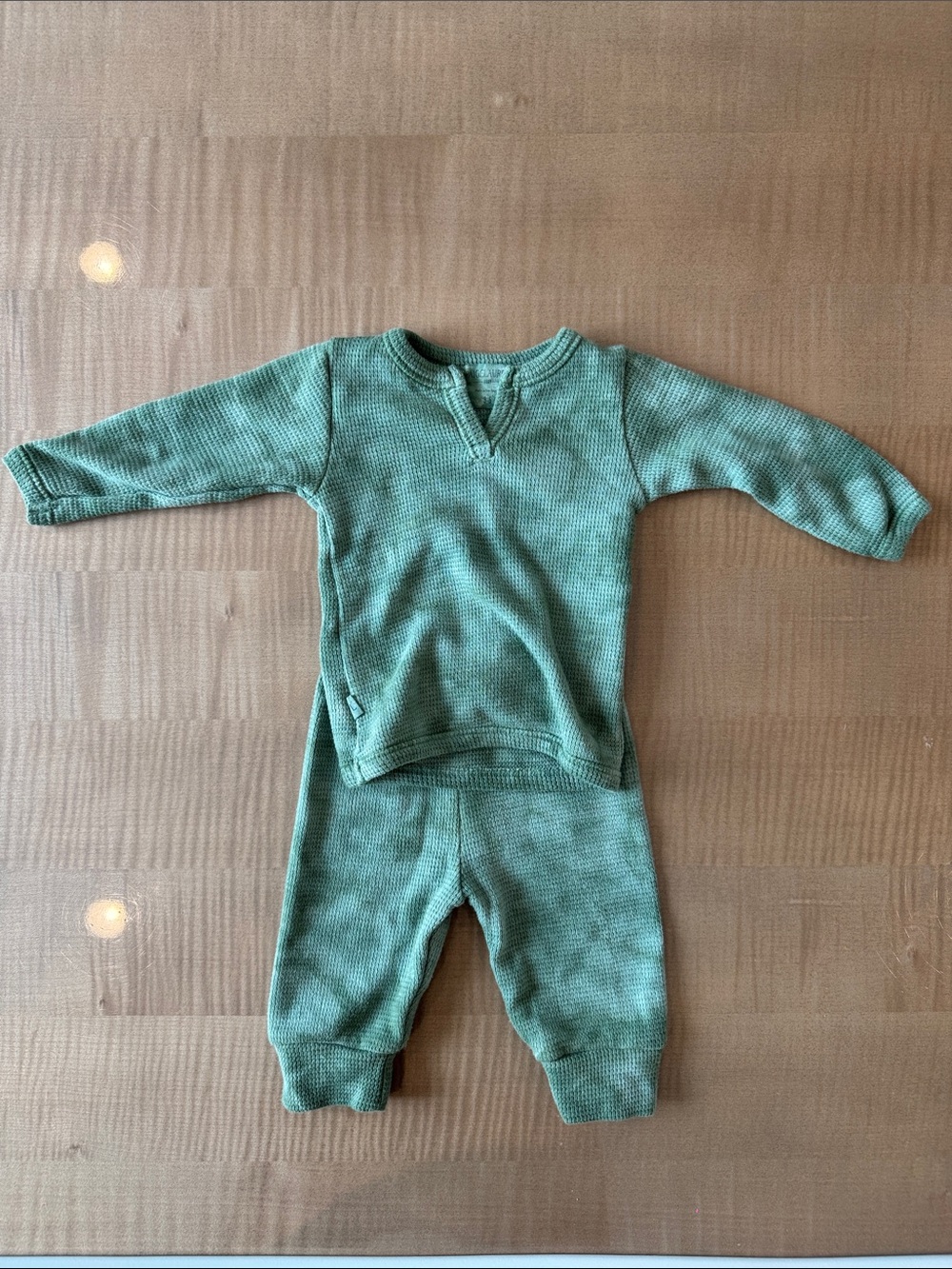 PAIGELAUREN Garment Dyed Thermal Henley Tee and Legging Set